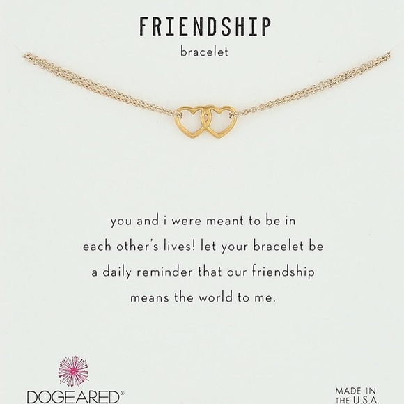 πΈ3/$50 NEW Dogeared Hearts Gold Plated Friendship Bracelet
